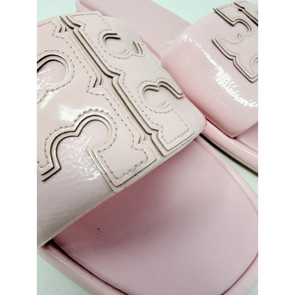 Tory Burch Womens Size 13 Double T Sport Slide Sandals in Petunia Pink $198 S3
